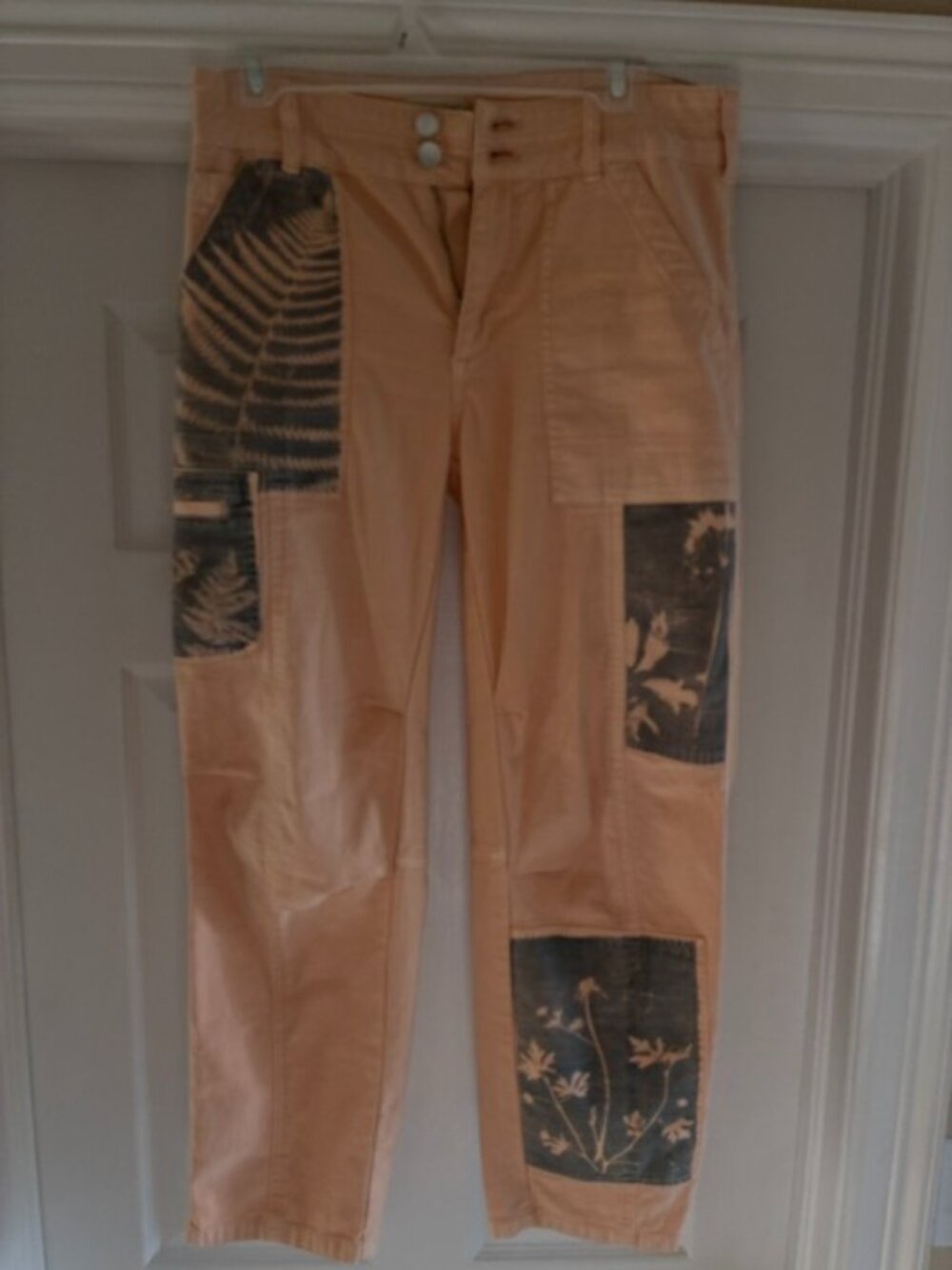 Anthropologie The Wanderer Pilcro peach 🍑 Patchwork Women's Pants, size 26